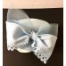WHITTALL & SHON Hat 221/2" Light Blue Eyelet Mesh Bow Church Derby Special  eb-88053121
